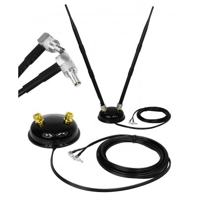 Antena dualna MIMO LTE 3G 4G 5G 10 dBi 3m TS9 - CRC9 z podstawka magnetyczną