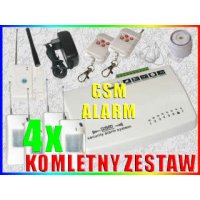 BEZPRZEWODOWY ALARM Z POWIADOMIENIEM GSM + 5x czujnik