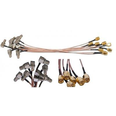 Przejsciówka ze złącza RP-SMAm na RP-SMAż katowe 15-20 cm