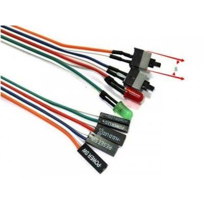 Zestaw kabli Power Switch PW-SW + RESET + 2xLED  60 cm do włączania komputera/koparki