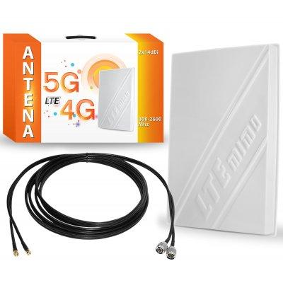 Zestaw  LTE 5G 4G  ULTRA , ADVANCED 800/900/1800/2100/2600 MHz  2x10m  zakończony złączem 2x SMAm, B315 , B593
