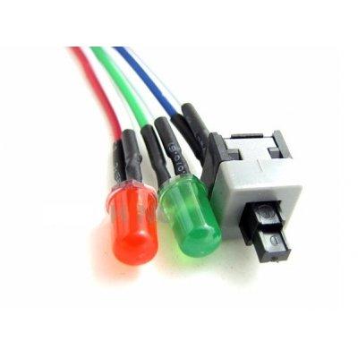 Zestaw kabli Power Switch PW-SW + 2xLED  60 cm do włączania komputera/koparki